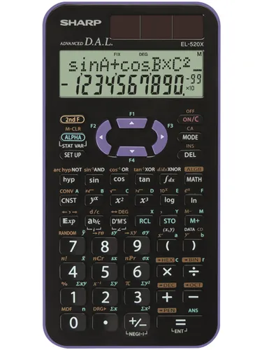 Image Sharp EL-520X Pocket Scientific Calculator - Black/Violet