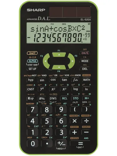 Image Sharp EL-520X Pocket Scientific Calculator - Black/Green