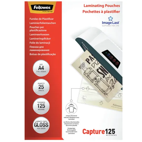 Image Fellowes ImageLast A4 Laminating Pouch 125 Micron, 25 Pack