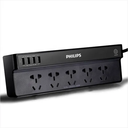 Philips SPS7530H/93 Power Strip - 7 AC Outlets, USB Charging, 1.5m Cable