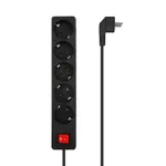 AISENS A154-0652 Power Strip, 3 AC Outlets, 1.5m Cable, Schuko Plug, Illuminated On/Off Switch, Child Lock, 250V AC Input, 3500W Max Input, White