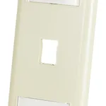 Legrand HDJ 1-Port Single-Gang Faceplate with Label - White, ABS Plastic