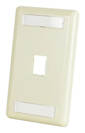 Image Legrand HDJ 1-Port Single-Gang Faceplate with Label - White, ABS Plastic