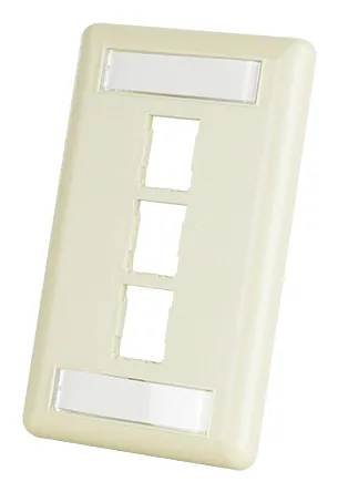 Image Legrand HDJ 3-Port Single-Gang Faceplate with Label