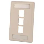 Legrand HDJ 3-Port Single-Gang Faceplate with Label