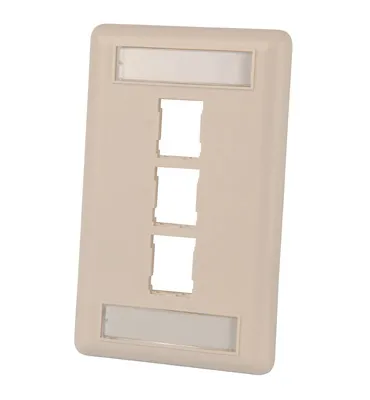 Image Legrand HDJ 3-Port Single-Gang Faceplate with Label
