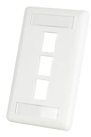 Image Legrand HDJ 3-Port Single-Gang Faceplate with Label