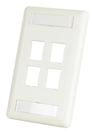 Image Legrand HDJ 4-Port Single-Gang Faceplate with Label