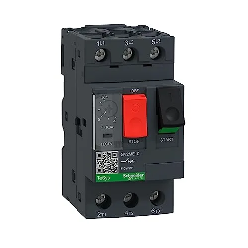 Image Schneider Electric GV2ME Thermal Magnetic Circuit Breaker - 3 Pole, 10A