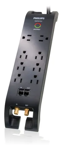 Compare APC SurgeArrest Essential Surge Protector (Model Not Specified) with Philips SPP5085B/17 Surge Protector Power Strip