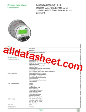 Image Schneider Electric M8650A4C0H5E1A1A Three-Phase Electric Meter