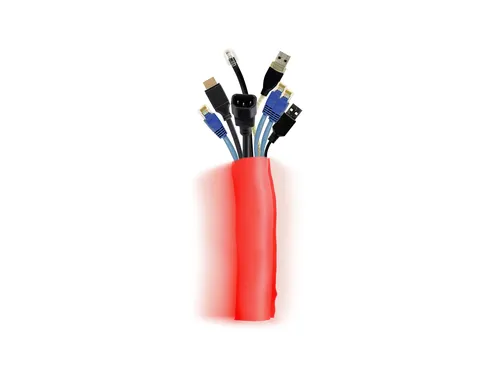 Multibrackets M Universal Self-Wrapping Cable Sock, 40mm Diameter, 25m Length, Red