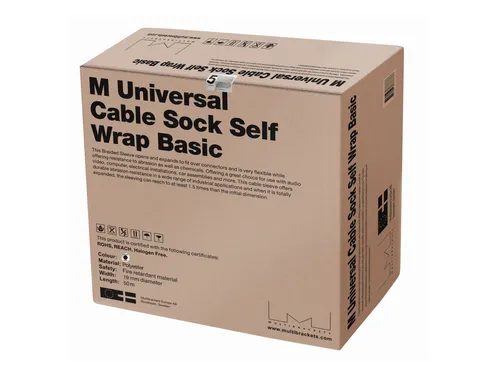 Image Multibrackets Universal Self-Wrapping Basic Cable Sleeve - 19mm Diameter, 50m Length, Black