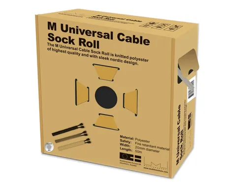 Image Multibrackets Universal Cable Sleeve Roll, Silver, 20mm Width, 50m Length