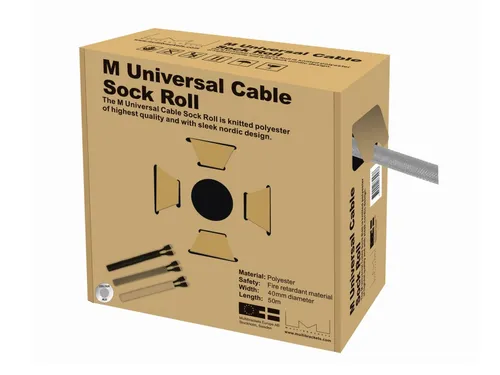 Image Multibrackets Universal Cable Sleeve Roll, Silver, 40mm Width, 50m Length