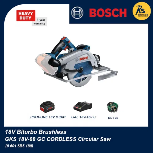 Image Bosch 0 601 6B5 030 Portable Circular Saw 19cm Blade, 1800W