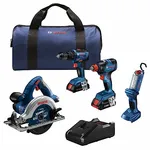 Bosch 4-Tool 18V Combi-Kit Cordless Power Tool Set