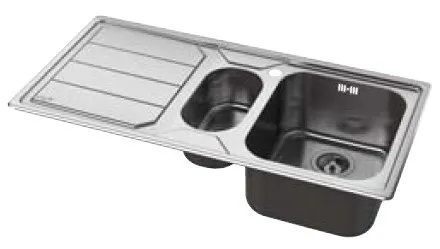 Whirlpool AM 1050 IX/LH Stainless Steel Kitchen Sink