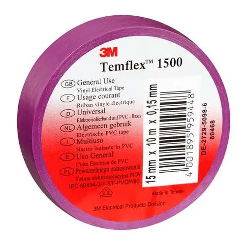 Compare 3M 165YG1E Electrical Tape - Yellow/Green, 1.65cm x 10m with 3M 7000062311 Electrical Tape - Vinyl, 0.75" x 60 yd, Black