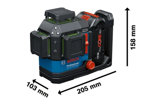 Image Bosch GLL 18V-120-33 CG 18V Cordless Green Beam Laser Level with Bluetooth Connectivity