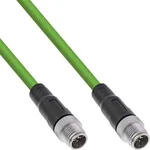 این‌لاین Industrial M12 8-pin X-coded Cat.6A PUR Network Cable, Male-Male, 2m