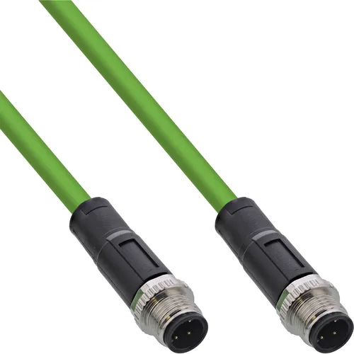 این‌لاین Industrial M12 4-pin D-coded PUR Network Cable, Male-Male, 15m
