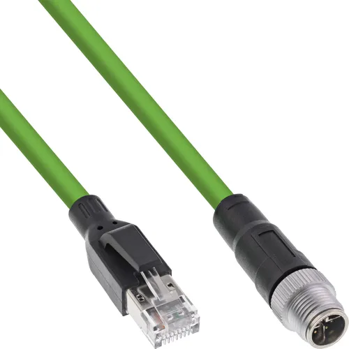 این‌لاین Industrial M12 8-pin X-coded to RJ45 Cat.6A PUR Network Cable, 5m