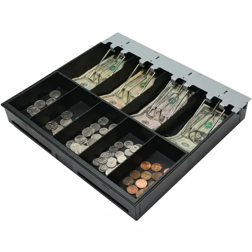 Image APG Arlo Series 330 Cash Drawer Till Insert - Black Plastic, 4 Bill/5 Coin Compartments