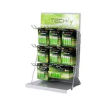 Techly I-TLY-BATTERY1 Retail Display Stand, 50cm Height, Battery Merchandising Unit