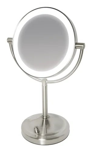 Image HoMedics MIR-8150-EU Freestanding Round Stainless Steel Makeup Mirror