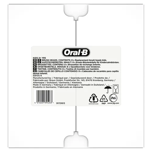 Image Oral-B Kids Electric Toothbrush Replacement Heads 8 Pcs Multicolour 81748472