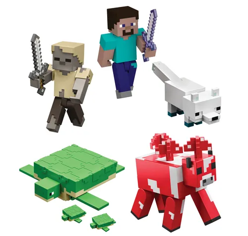 Image Minecraft Action Figures and Accessories Set - Video Game Collectible Figures