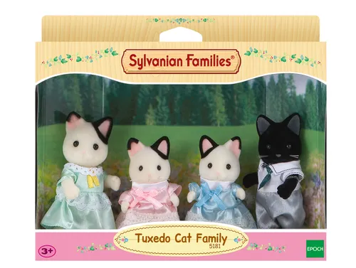 Image Sylvanian Families Tuxedo Cat Family - Collectible Toy Figures