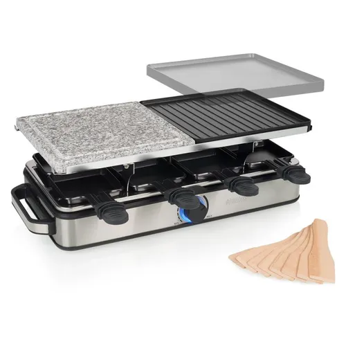 Image Princess 162635 Deluxe Raclette with Stone and Grill for 8 Persons