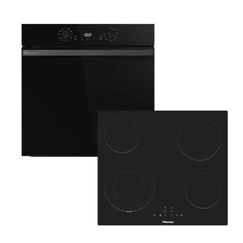 Image Hisense HIPK2ABP60CE Built-In Electric Single Oven & Ceramic Hob Pack - Black