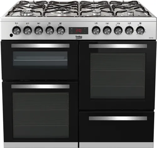 Image Beko KDVF100X 100cm Double Oven Gas Range Cooker