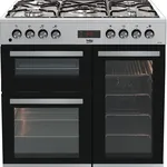 Beko KDVF90X 90cm 5 Burner Gas Hob Double Oven Range Cooker