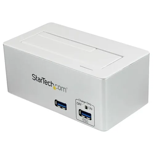 Image StarTech.com USB 3.0 to SATA Docking Station with 2-Port USB 3.0 Hub and Fast Charge, UASP Support - White