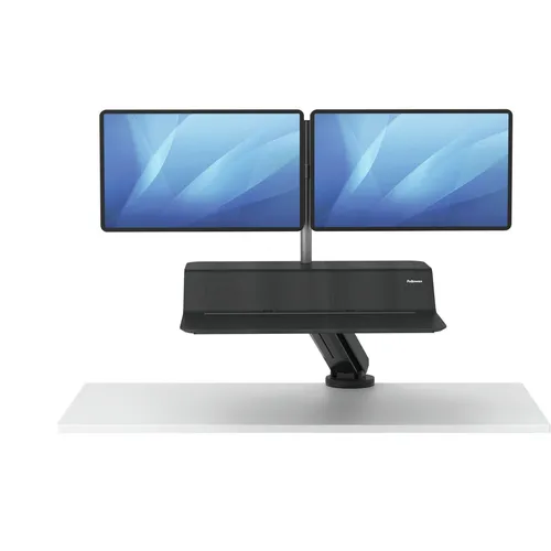 Image Fellowes Lotus RT Sit-Stand Workstation – Dual Monitor Black
