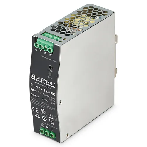 Image SilverNet 120W 48V 2.5A Industrial DIN Rail Mount Power Supply
