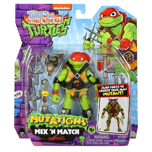 Compare Stumble Guys - Blind Foilbag Collectible Figure Wave 3 with Teenage Mutant Ninja Turtles Mix 'n Match Raphael Action Figure