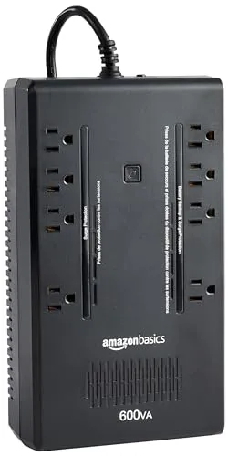 Image Amazon Basics UPS 600VA 360W 8-Outlet Black