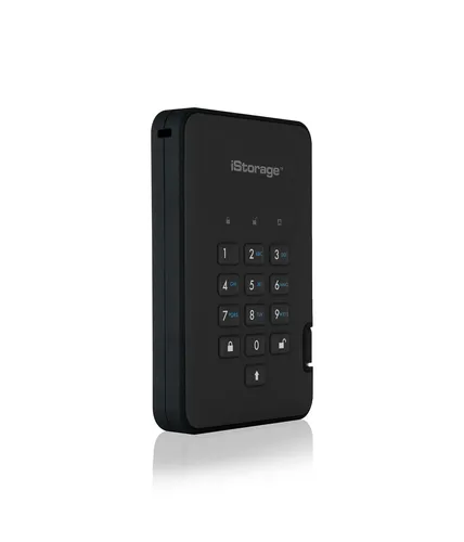 Image iStorage diskAshur² Secure SSD 256GB Black - AES 256-bit Encryption, PIN Protected, Dust/Water Resistant