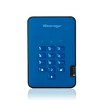 iStorage diskAshur² Secure SSD 256GB Blue - AES 256-bit Encryption, PIN Protected, Dust/Water Resistant