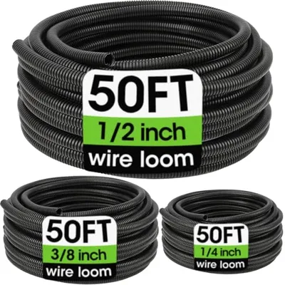 YesBes Multi-Size Split Wire Loom Black