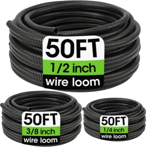 YesBes Multi-Size Split Wire Loom Black