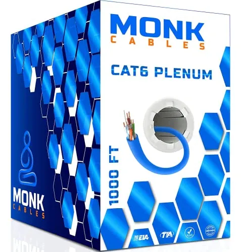 Image Monk Cables CAT6 Plenum Cable 1000ft Blue