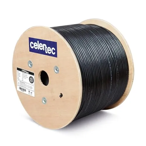 Image Celertec Cat6 Outdoor FTP Cable 500ft Black