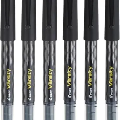 Pilot Precise Varsity Medium Fountain Pens Black/Blue 6-Pack