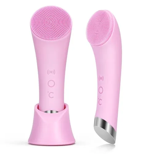 Image PRITECH Heated Silicone Facial Cleansing Brush Pink